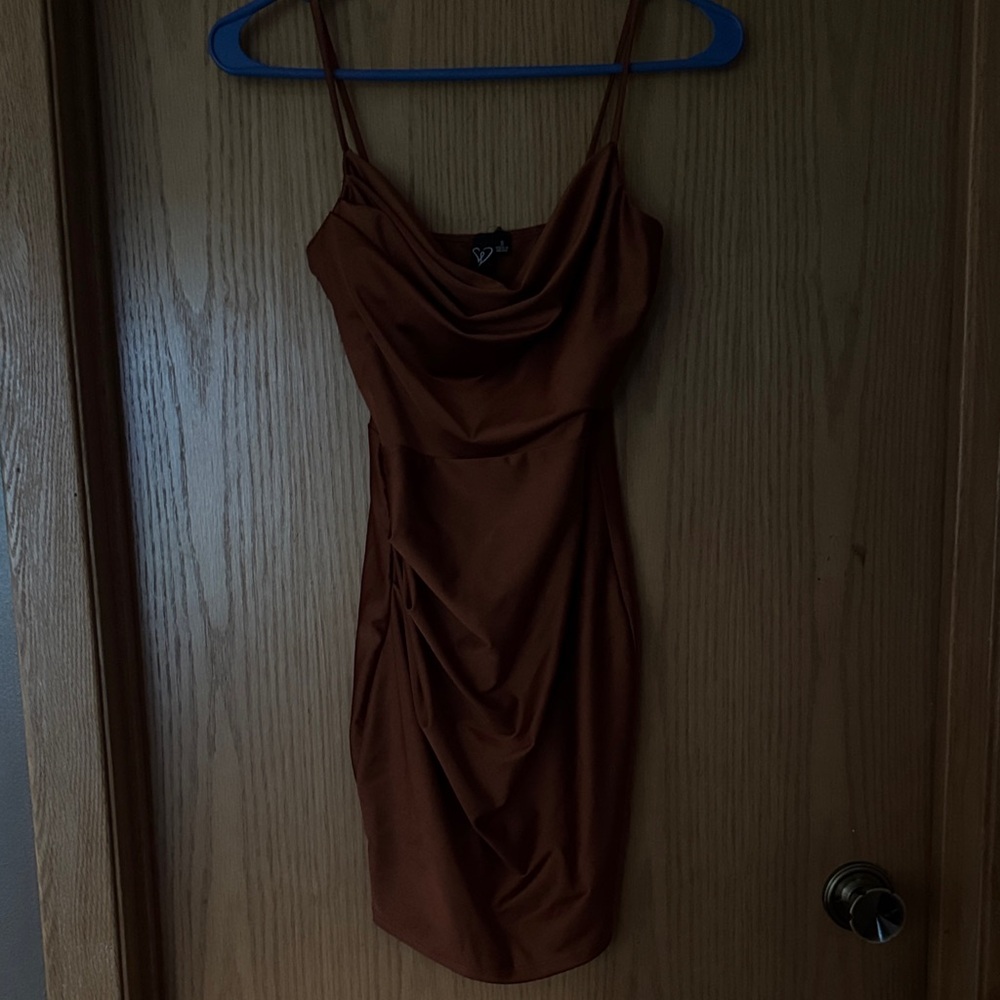 Windsor Rich Brown Mini Dress